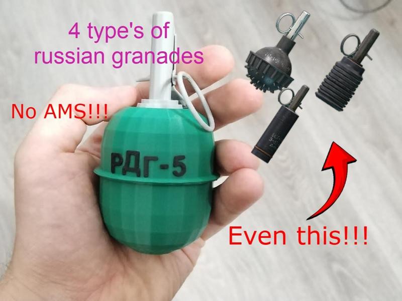 Russian/Tarkov granades RGD-5,VOG-17,VOG-25,Zarya