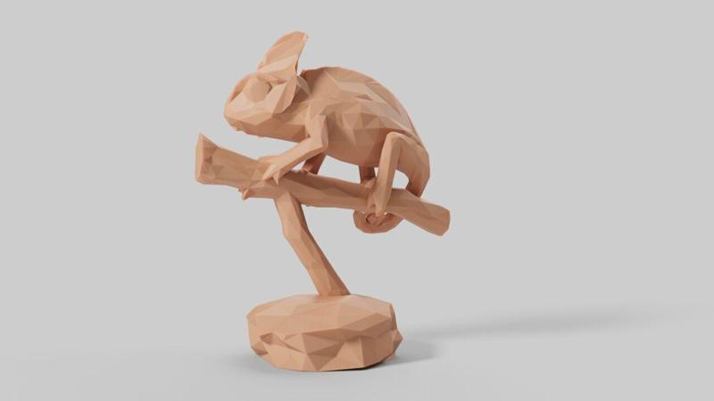 3d Low Poly Chameleon Printing