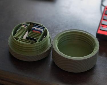 Two Part Threaded SD Card Storage Case