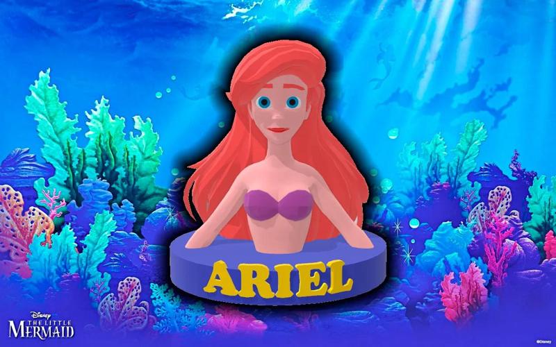 Ariel – Bust – The Little Mermaid Low Poly