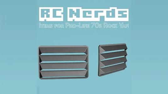 Rear Window Louvers for Pro-line ’70s Rock Van​ Clear Body