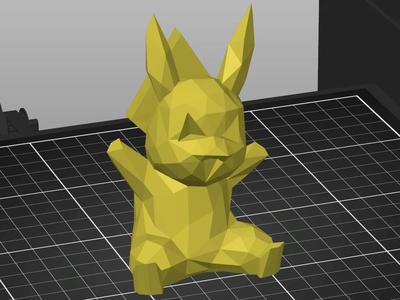 Low Poly Happy Waving Pikachu – No Support Needed – Pokemon