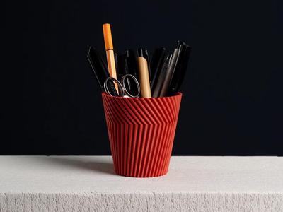 Angled Pencil Cup, Desk Organizer (Vase Mode)