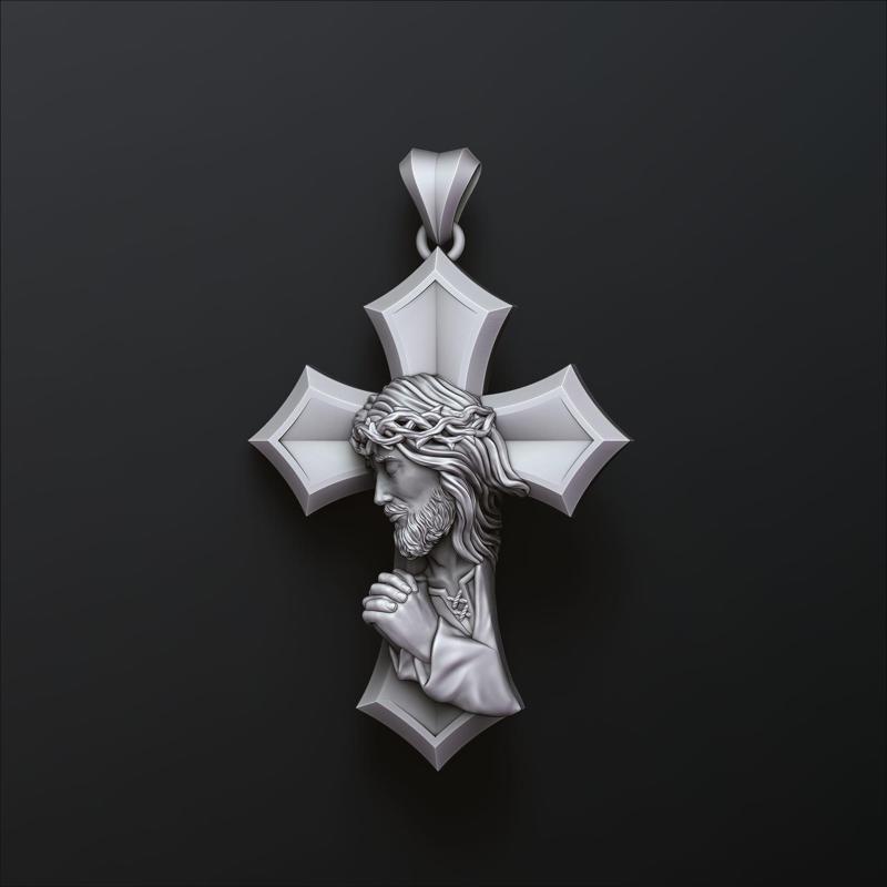 Praying Jesus Cross Pendant
