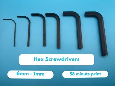 Hex Screwdrivers 6mm-1mm