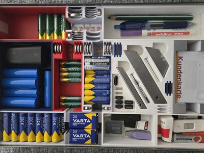 Drawer inserts for metal containers approx 232x360 mm
