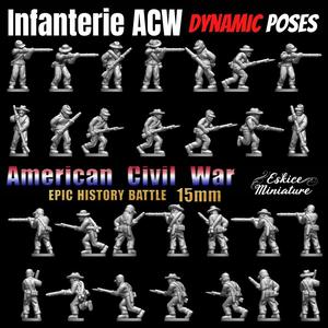 Dynamic poses Infantry – Epic History Battle of American Civil War -15mm scale