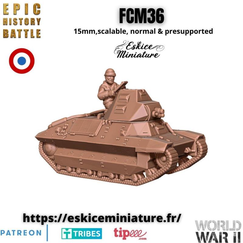 FCM36 french tank – 15mm for EHB
