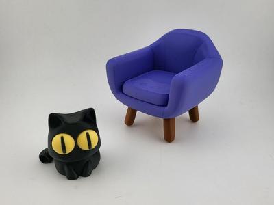 Cat on chair hypnotic NO AMS v3 decoration desk