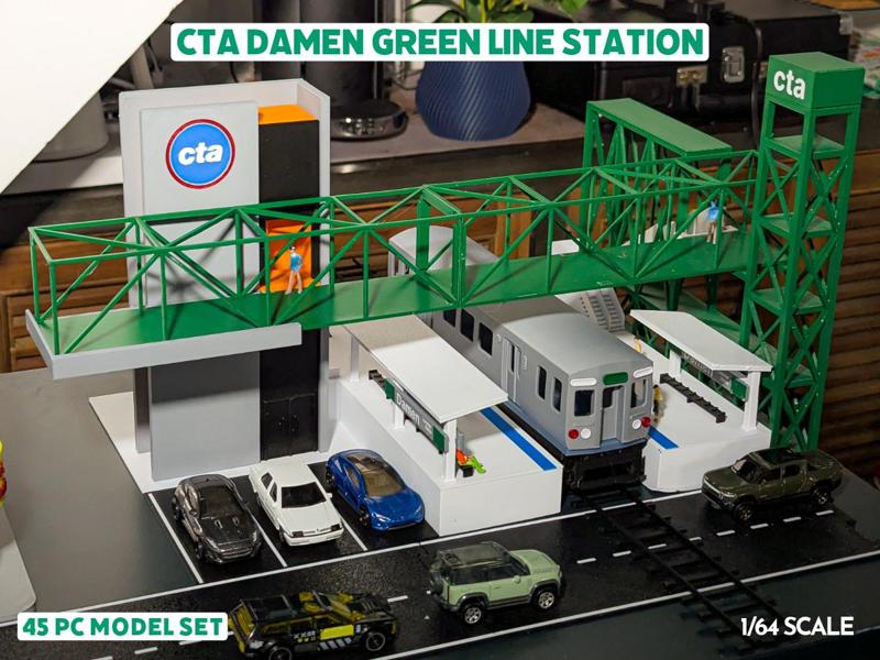 CTA Damen Green Line Station – 1:64 Scale Diorama