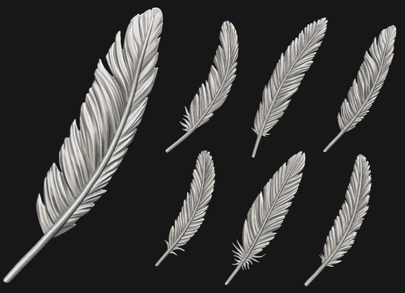 Feather Set six feathers