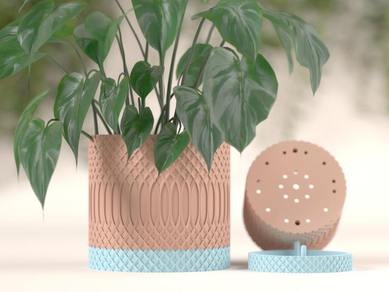 Plant Pot For Houseplants With Hidden Drip Tray