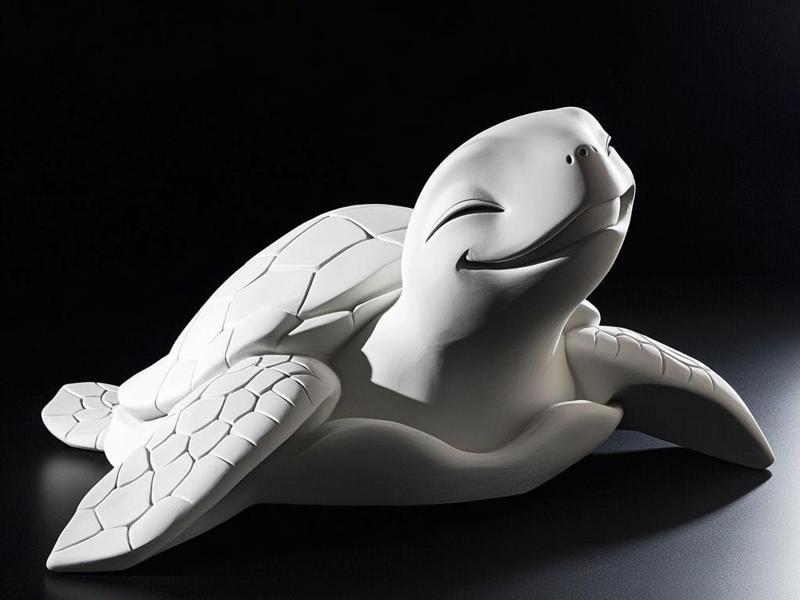 Smiling Sea Turtle Sculpture