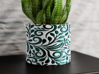 Floral Textured Planter 