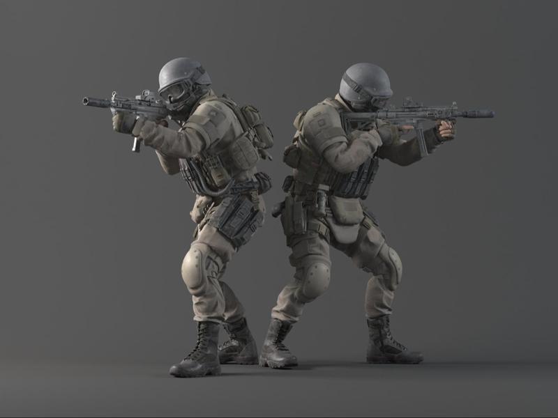 Special Forces Posable Figure Set Police Pose