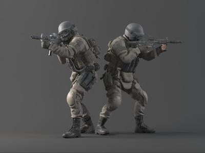 Special Forces Posable Figure Set Police Pose