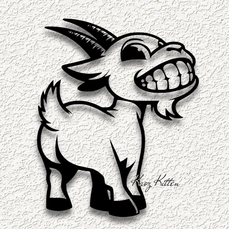 funny smiling goat wall art home decor