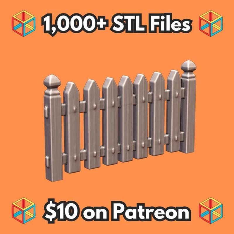 24th Scale Model Classic Wooden Fence MineeForm FDM 3D Print STL File