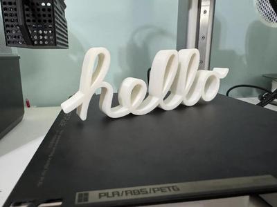 Apple hello sign decor