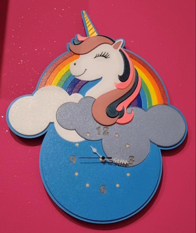 RAINBOW UNICORN CLOCK