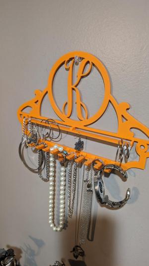 Jewelry Hanger Monogram Vine Font A-Z