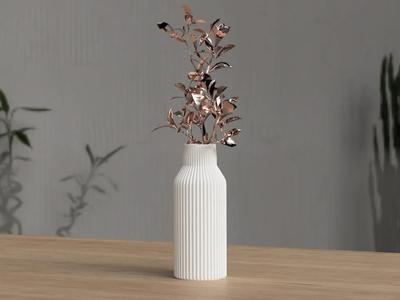 Ribbed Vase