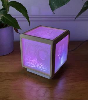 Alexa Enabled – WLED Lithophane Lightbox Cube (100x100mm Lithophanes)