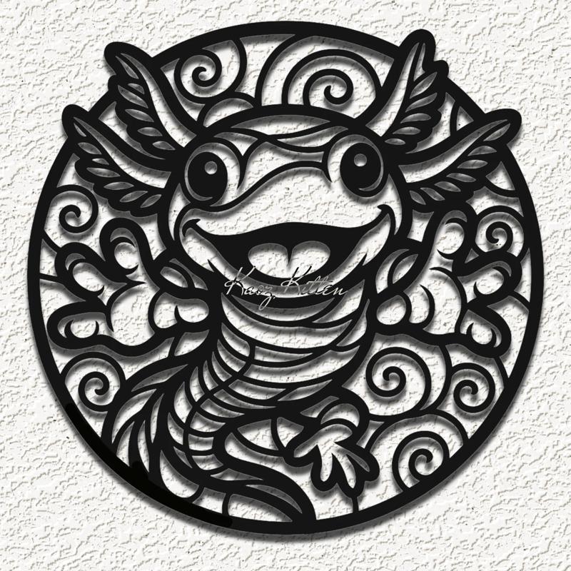 axolotl glass WALL ART HOME DECOR