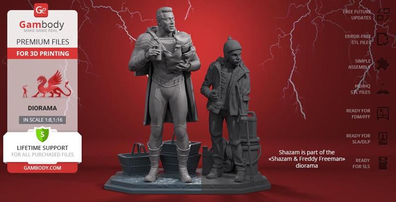 Shazam 3D Printing Figurine | Assembly