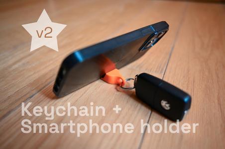 Keychain with phone holder v2