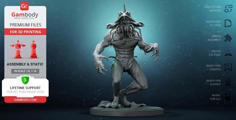 Party Beach Monster 3D Printing Figurine | Assembly