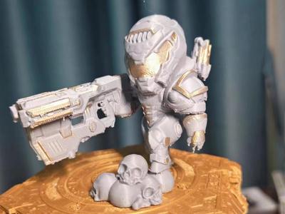Q-version Doom Slayer mini Doom