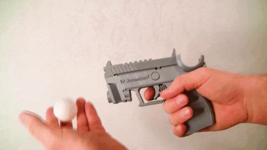 Ping-pong gun, print-in-place