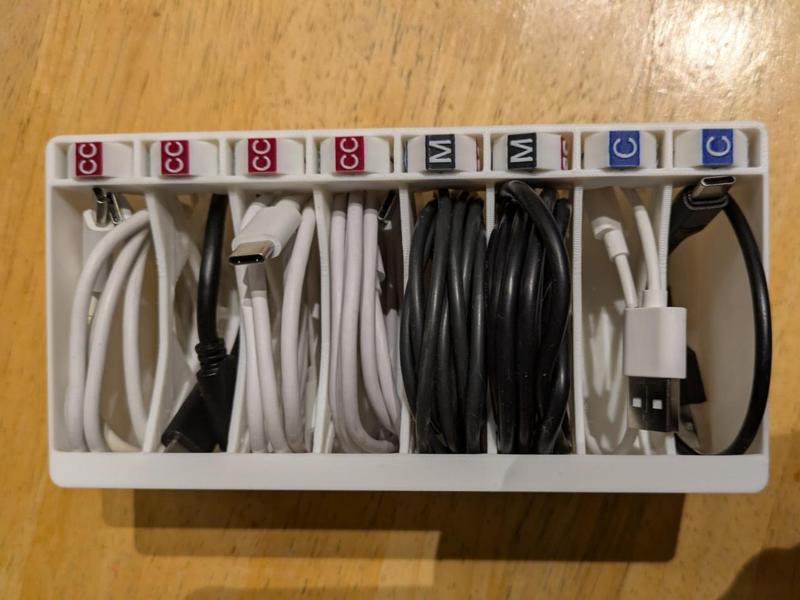Gridfinity USB Cable Organizer w/ type dial