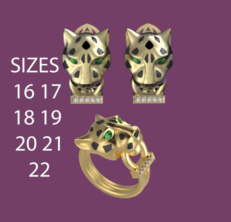 earrings ring panther