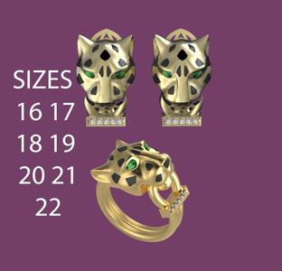 earrings ring panther