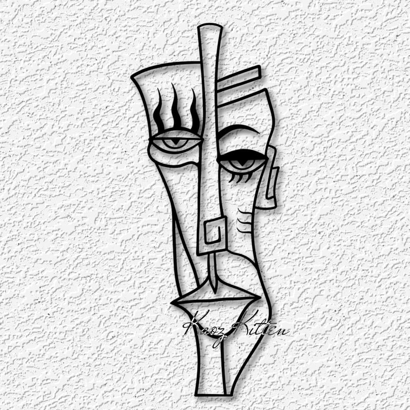 Abstract cubism face wall art Picasso modern home decor