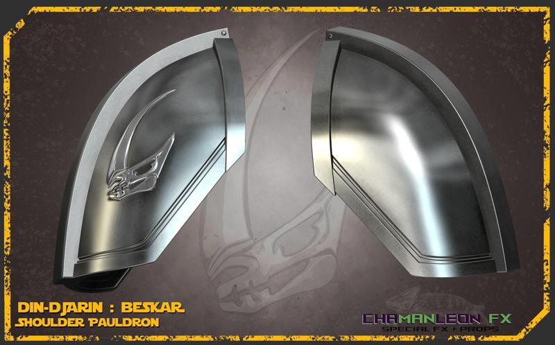 Din Djarin Beskar Shoulder Pauldrons and Mudhorn Signet Cosplay