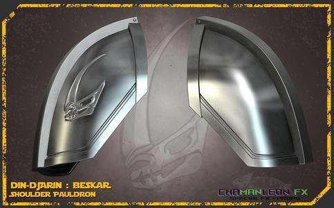 Din Djarin Beskar Shoulder Pauldrons and Mudhorn Signet Cosplay