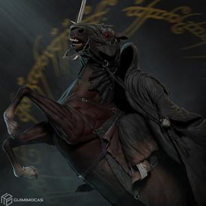 Nazgul 3D model statue of lord of rings on horse