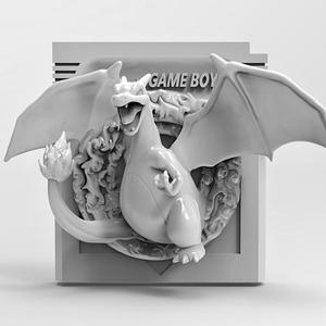 Pokemon Red 3D Printable Gameboy Cartridge; Charizard