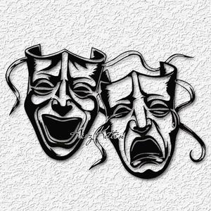 theater masks faces comedy and tragedy wall art home decor