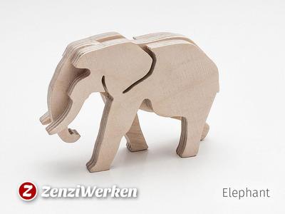 Elephant 3-layered-animal cnc/laser