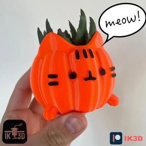 Pusheen Kitten Pumpkin Pot – No Supports