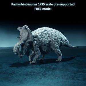 Pachyrhinosaurus walking 1-35 scale pre-supported dinosaur FREE model