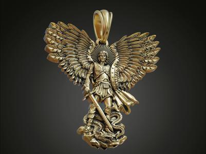 Archangel Michael wings sword snake