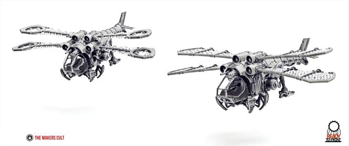 Dark Techno Odonatopter Gunship