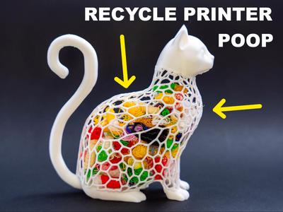 cat poop recycling art decor