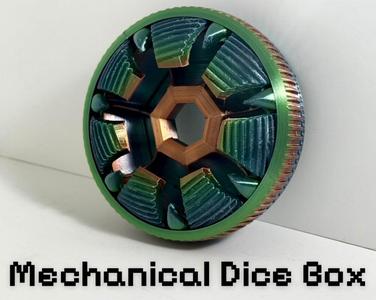 Mechanical Dice Box (print-in-place, no supports, no assembly)