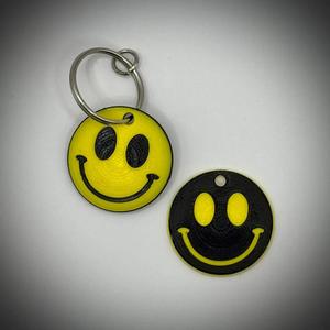 Smiley Face Key Ring (keychain) or Bag Tag – Dome Shape (2 piece for multicolor)